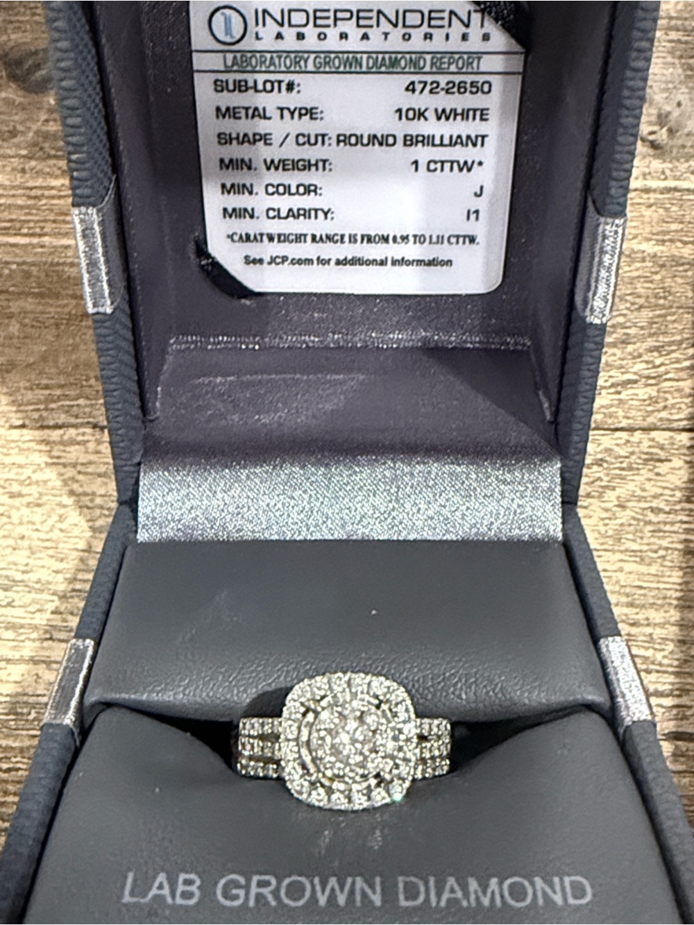 Lab-Grown Diamond Double Halo Engagement Ring in White Size 8